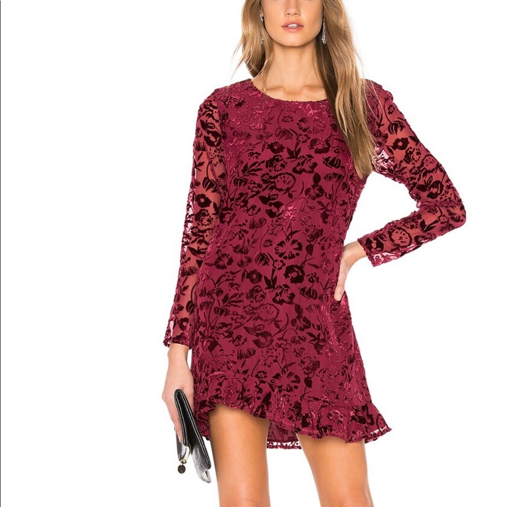 Lovers + Friends Maroon Fulton Mini Dress
